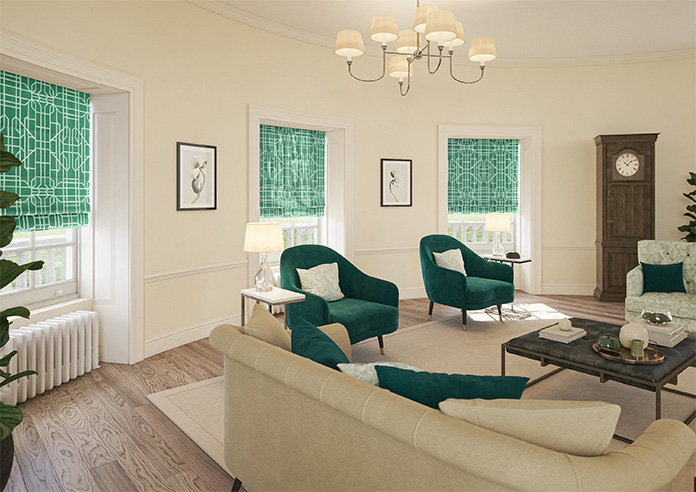 Bamboo Brights, Jade - Roman Blind - Image 6